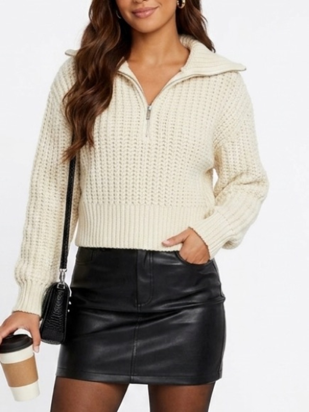 H&M | HALF ZIP CHUNKY KNIT SWEATER